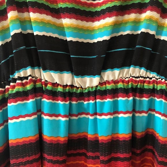 Aztec Stripe Sleeveless Dress L Multicolor Lined NWOT - Picture 2 of 7